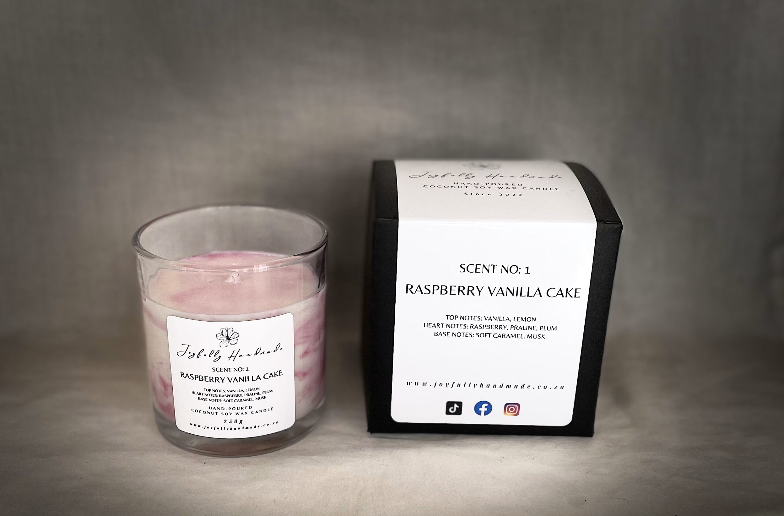 Scent No1 Raspberry Vanilla Cake Candle Joyfully Handmade